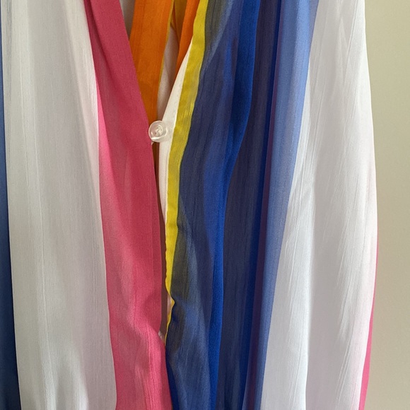 NEW YORK & COMPANY- Sheer multi-color halter dress. Maxi - Dress (full length). - Picture 10 of 12